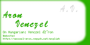 aron venczel business card